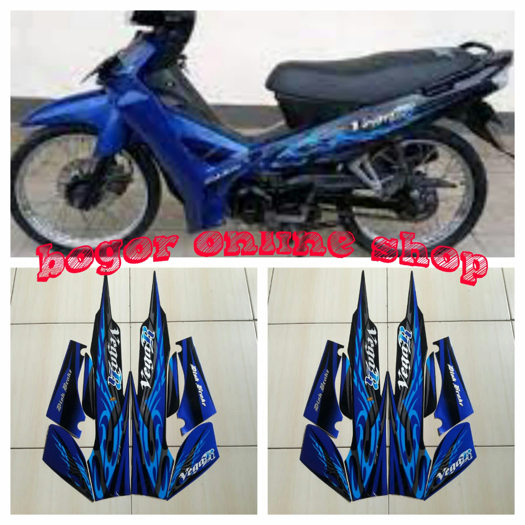 sticker motor vega r 2008 biru