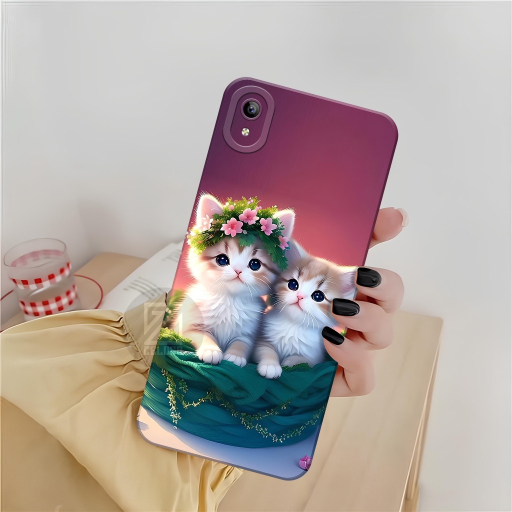 Softcase Hp VIVO Y91C / Y1S Terbaru - Fashion Case Kucing - Case VIVO Y91C / Y1S - Kesing OPPO VIVO 