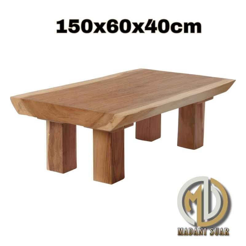 MEJA LESEHAN 150CM KAYU TREMBESI SOLID