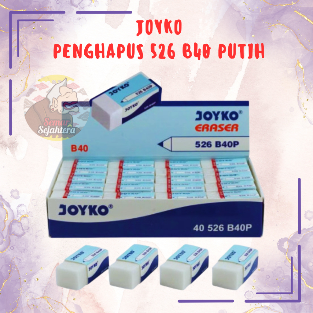 

[PCS] JOYKO 526 B40 PUTIH PENGHAPUS ERASER PENSIL ALAT TULIS MURAH ATK*