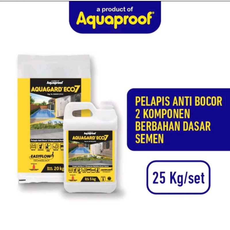 AQUAGARD Semen Pelapis Anti Bocor 2 Komponen 25 KG | Waterproofing Dak Anti Bocor 1 Set x Sika Top 1