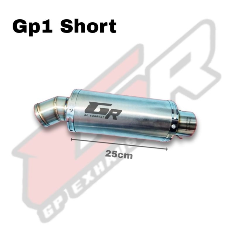 Promo silincer original gr gp1 short panjang 25cm inlet 38mm & 50mm