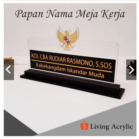 Custom Papan Nama Meja Kerja Akrilik Papan Nama Meja Kantor Kayu Panjang 50cm