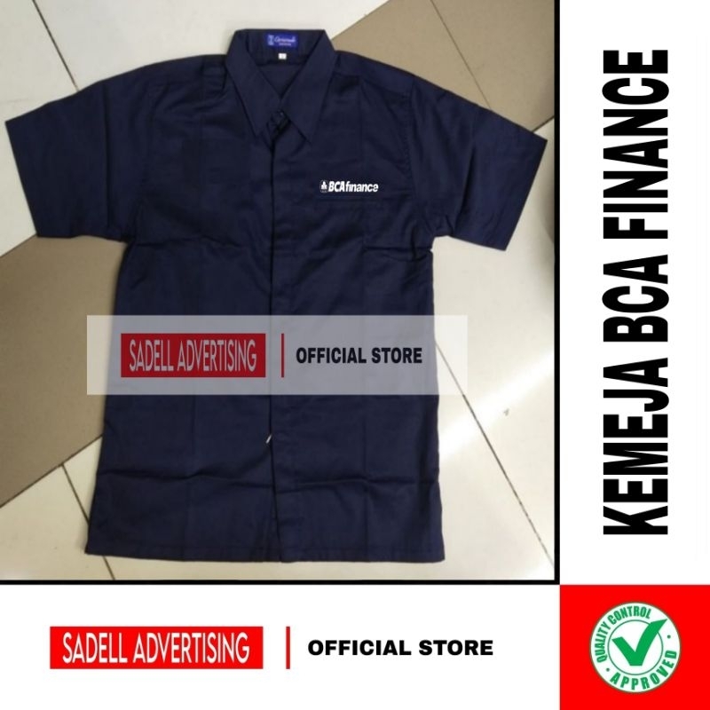 Kemeja BCA finance Seragam BCA finance Navy Lengan Pendek Pria Bordir