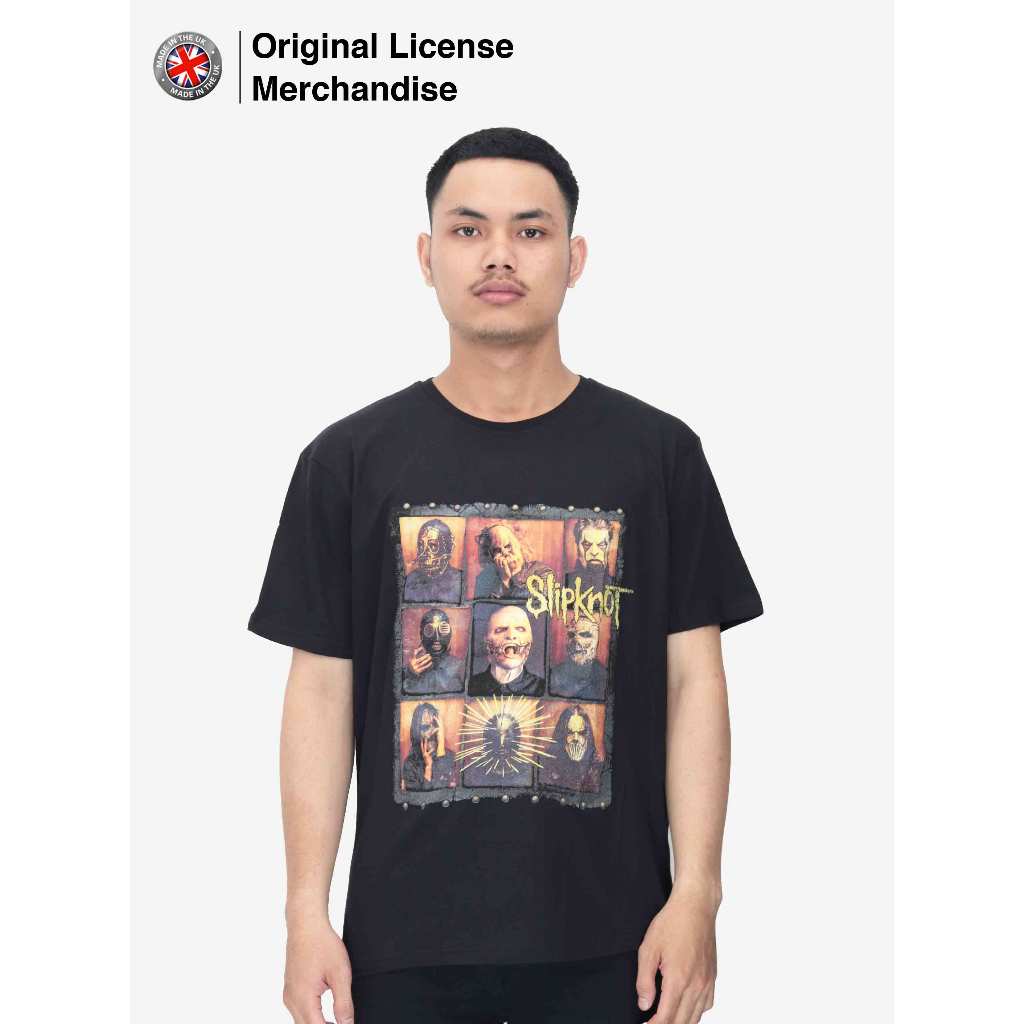 Kaos Baju Premium Hitam Pendek Katun Pria Wanita Unisex Musik Metal Band SLIPKNOT Original Skeptic