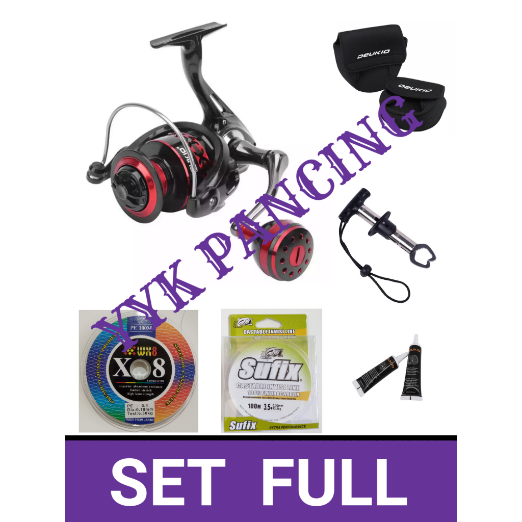 DS deukio reel pancing metal set MURAH