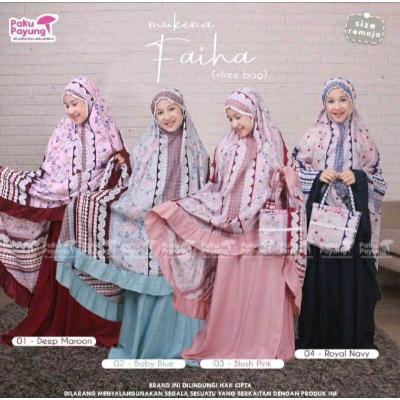 PROMO SALEEMukena Anak Remaja Paku Payung Fahima & Faiha Series / Mukena Anak / Mukena ABG