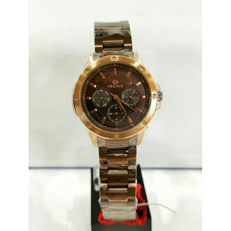 Jam tangan wanita HEGNER 1710L-5 mocca stainless steel