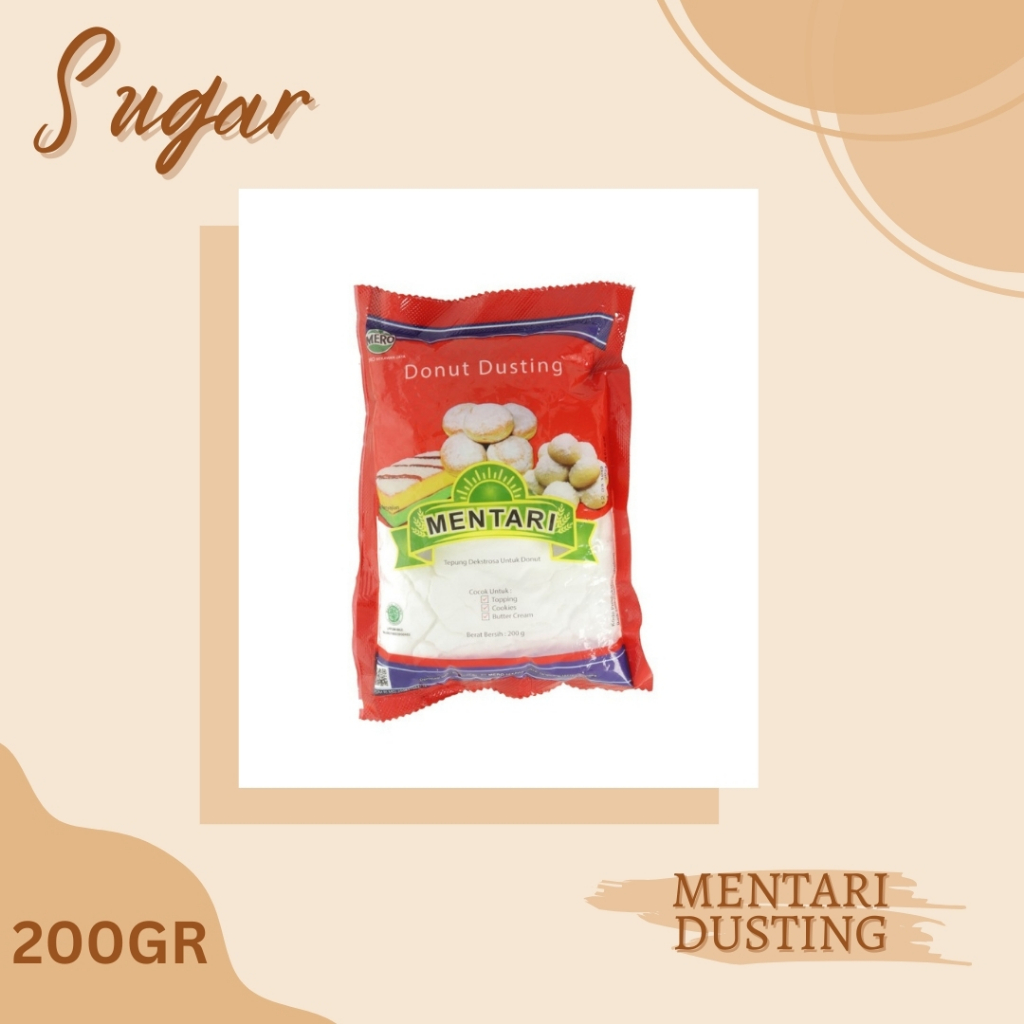 

SUGAR | GULA TABUR / HALUS | DUSTING DONAT / DONUT | MENTARI DUSTING 200GR