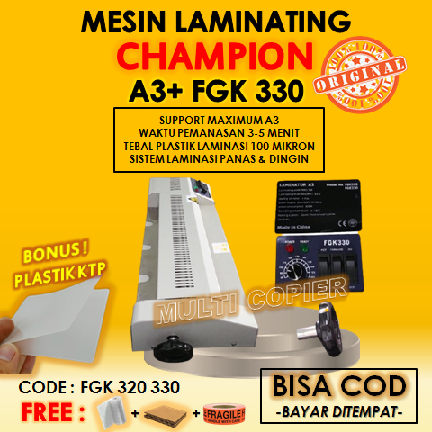 Mesin Laminating A3 Plus FGK 330 'CHAMPION' Terbaik Dan Termurah