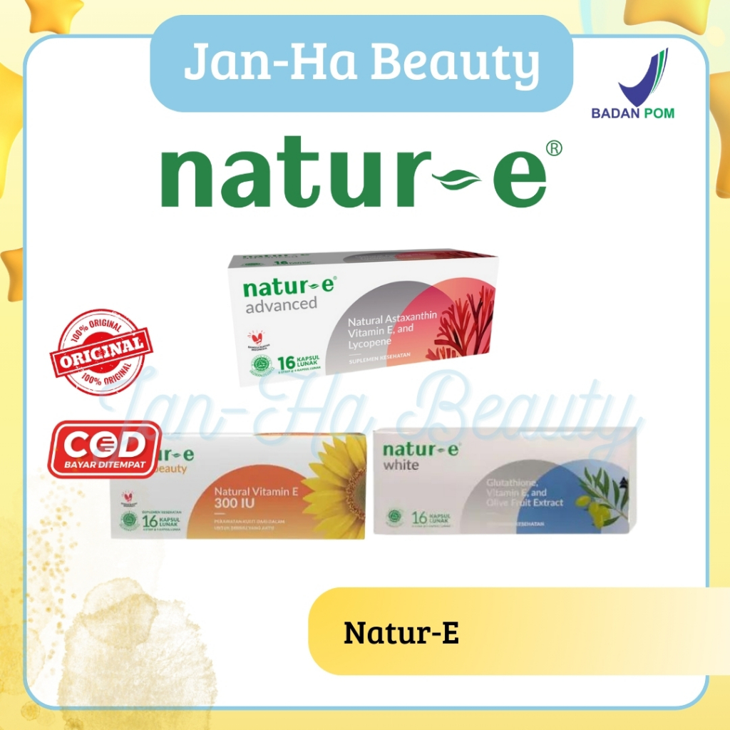 Natur-E Natur-e Advanced Soft capsule | White | Active Beauty | Suplemen Kulit NATUR E isi 16 & 32 Kapsul Pekanbaru