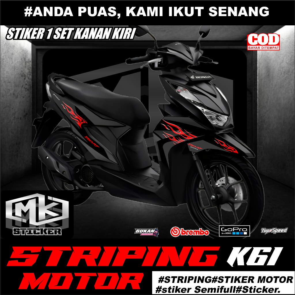STRIPING STIKER SETIKER MOTOR BEAT DELUXE NEW ESP 2020-2021-2022 (k61) BEAT STREET NEW COD