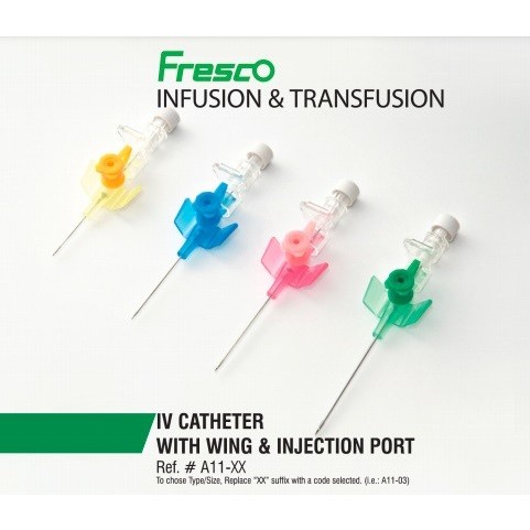 IV CATHETER WITH WING FRESCO 18G box 100 PCS