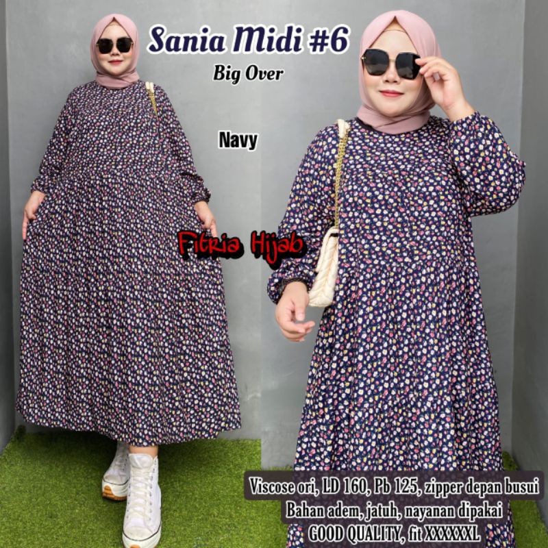 RESTOK Ld:160 ATASAN WANITA BIG OVER JUMBO 6XL SANIA MIDI#6 BIGOVER JUMBO BAHAN RAYON VISCOSE GOOD Q