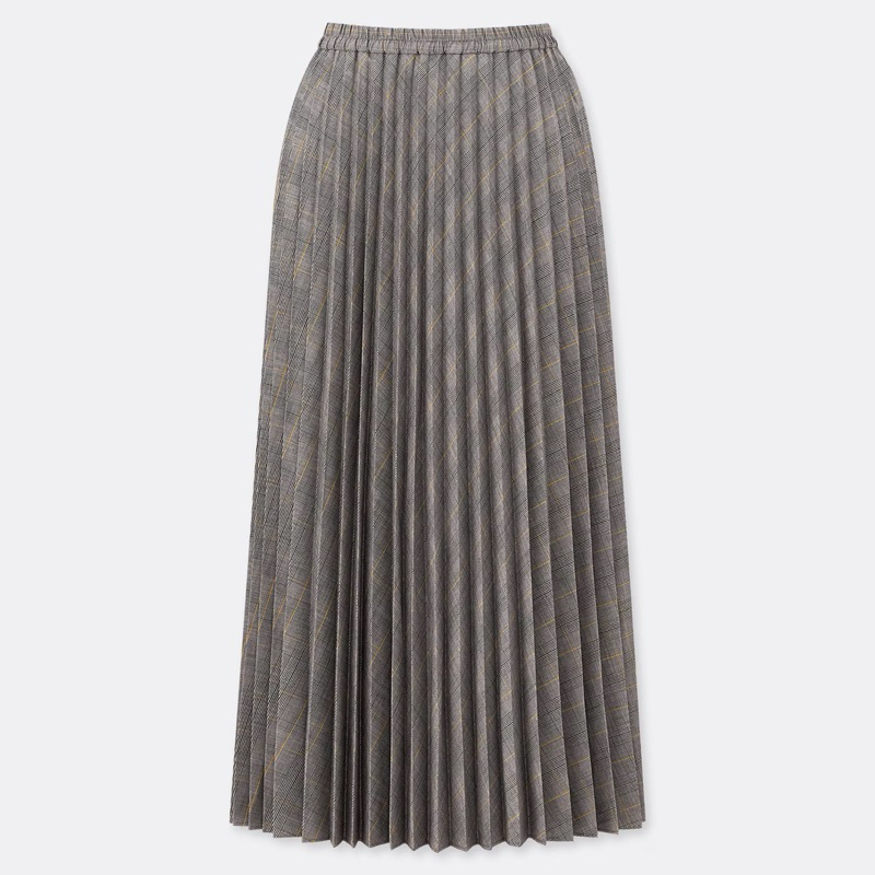 PRELOVED (Size S) UNIQLO Accordion Pleated skirt/ Uniqlo Tartan Houndstooth HS pleated skirt/ Uniqlo