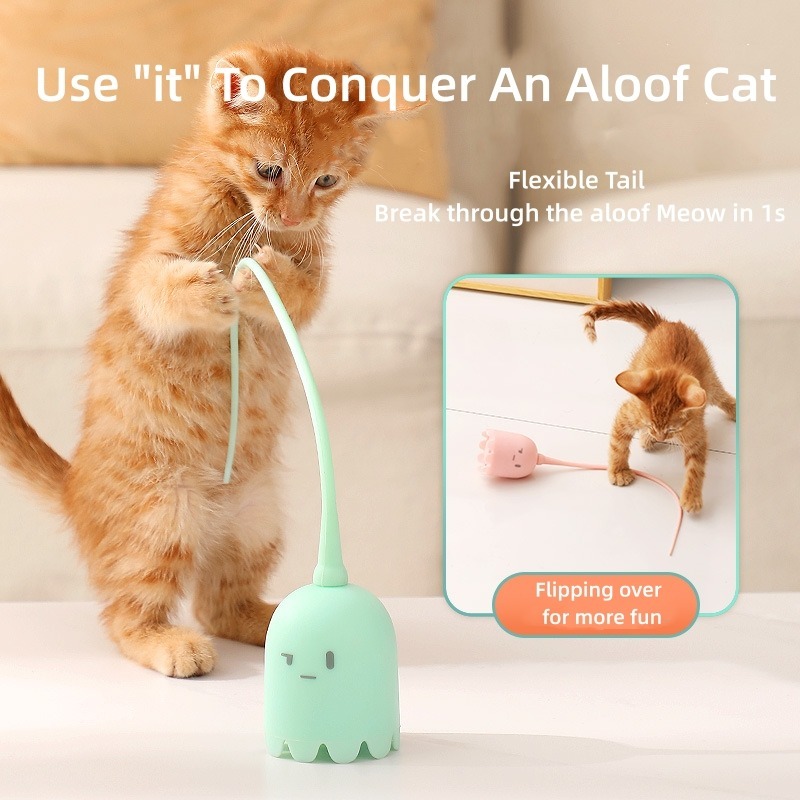 Mainan Hewan Bentuk Jelly Fish Ekor Ajaib / Mainan Anjing Kucing Elektrik Otomatis Bentuk Ekor Ajaib