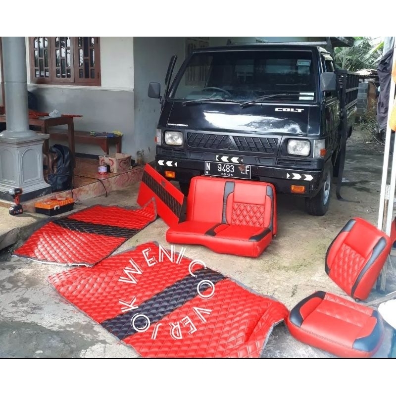 Sarung jok - Cover pintu - Bungkus Cabin - Cover plafon mobil Mitsubishi colt L300 pick up Full Cabi