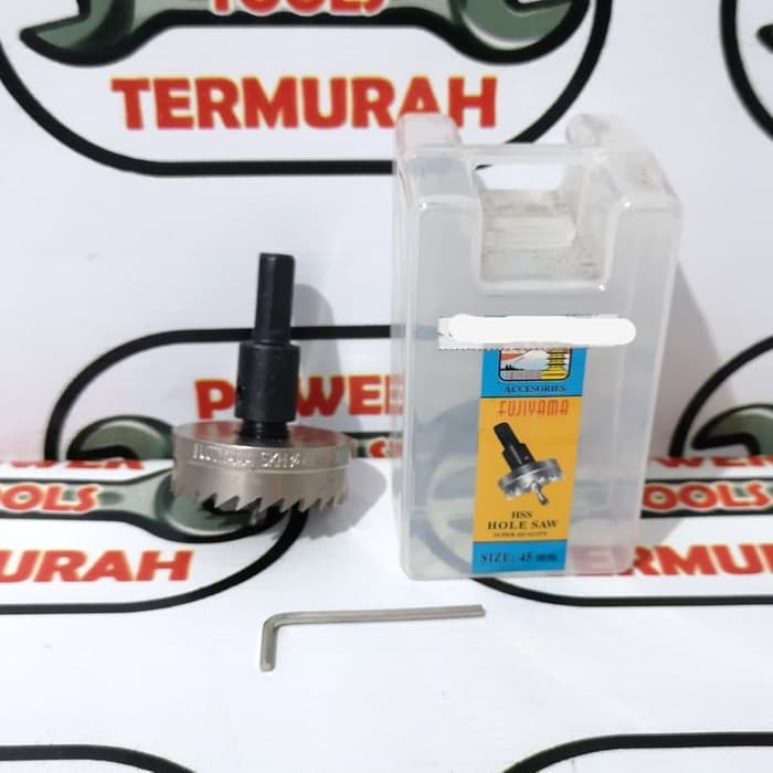 

Hole Saw HSS 45 mm FUJIYAMA Mata Bor Kayu Metal Engsel Laci