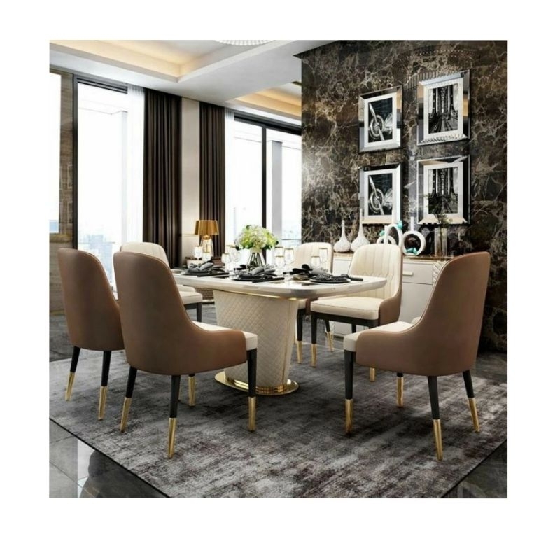 DP meja makan mewah 6 kursi