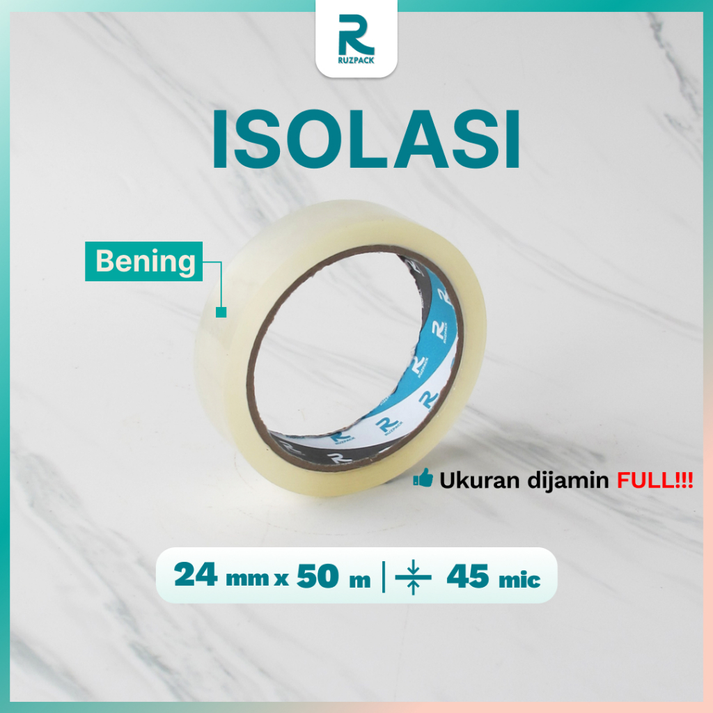 

Lakban FULL 24 x 50 Meter 1 Inch Bening Coklat Isolasi Selotip Plakban Tape Clear Ruzpack
