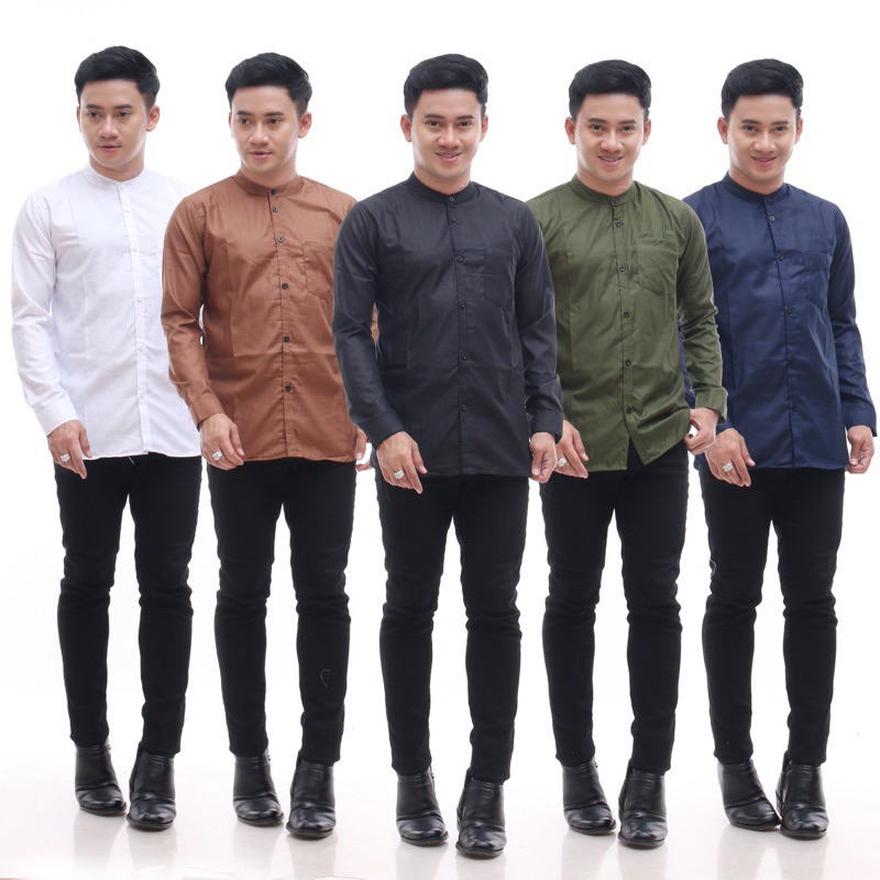 BAJU KEMEJA LENGAN PANJANG KERAH SHANGHAI