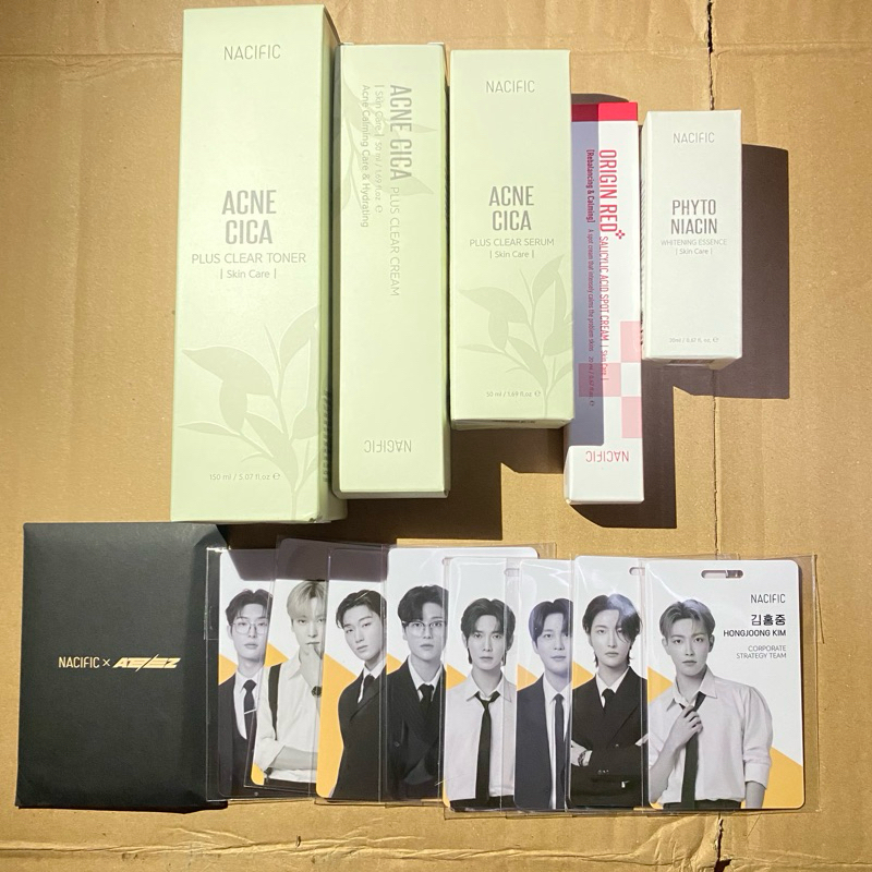 [BACA DESK] NACIFIC X ATEEZ OFFICE SET PHOTOCARD ID CARD (+SKINCARE)