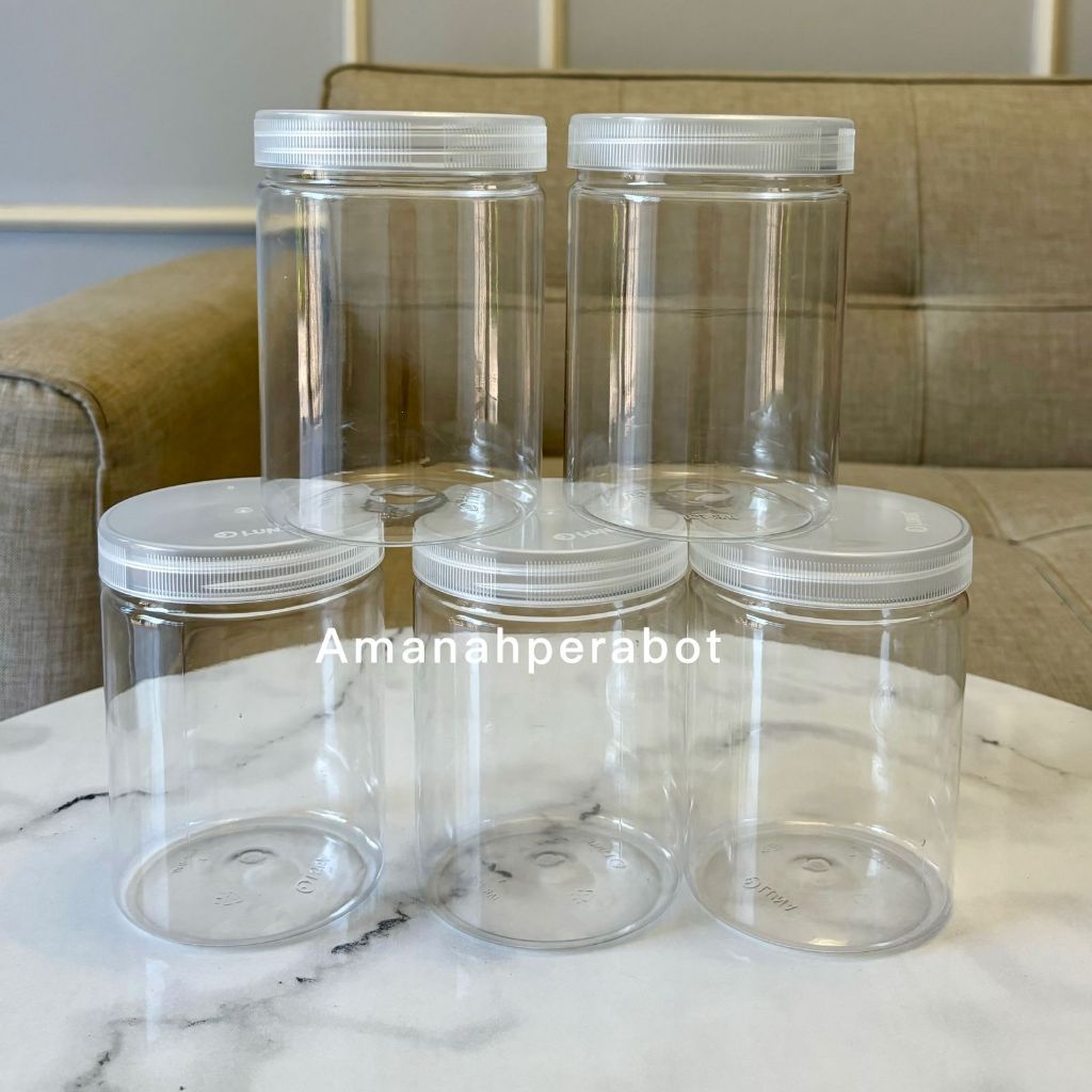 Toples Jar 750ml Plastik Toples Tabung Silinder 750ml / Toples Kue 750 gram Toples Nastar Toples Leb