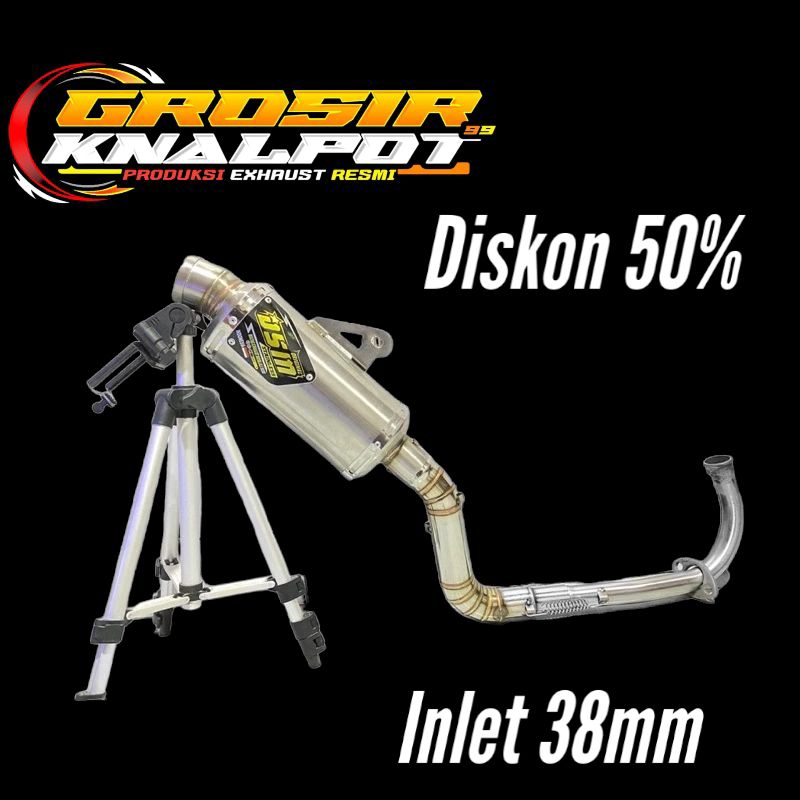 Knalpot DSM Trioval 20cm inlet 38mm beat vario mio pcx aerox scoopy