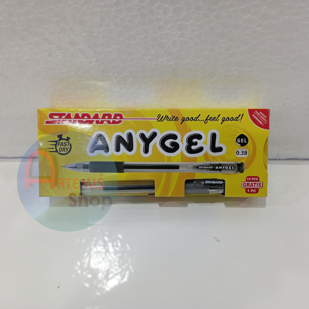 

Pulpen Gel STANDARD AnyGel Any Gel 0.38 mm Isi 12 pcs