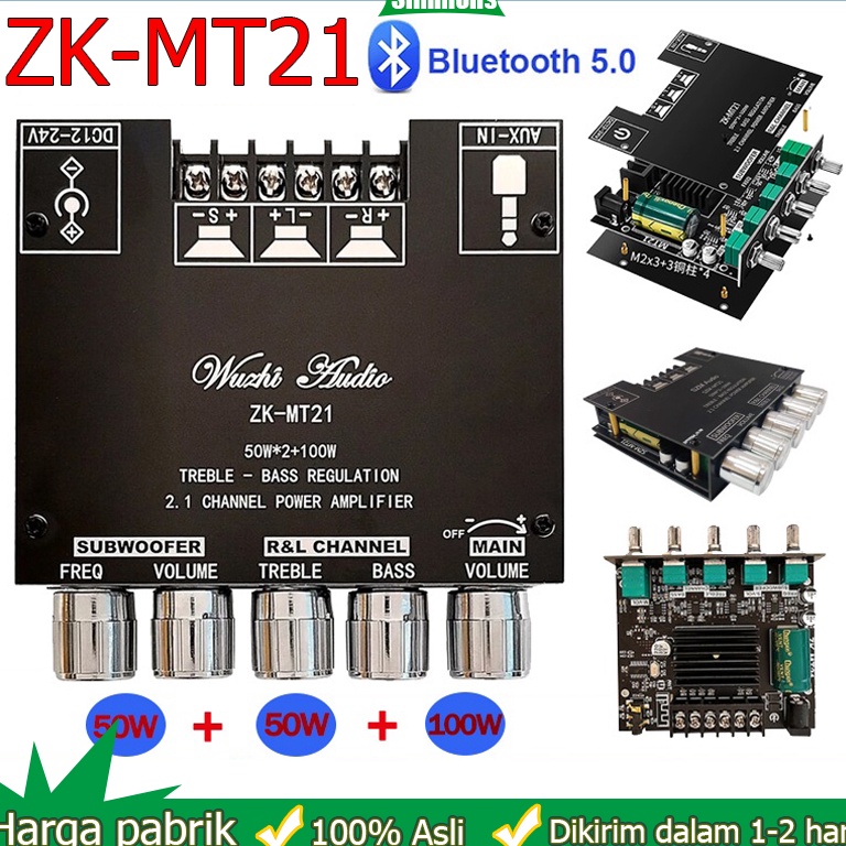 laris manis ZKMt21 ul Power Amplifier Audio 21 Channel Bt Aux Digit High Power ZKMT2ound Amp 2x5W1W 