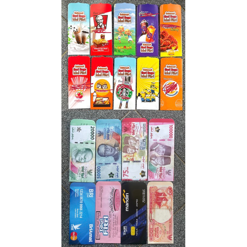 

Amplop lebaran jumbo motif uang atm siap pakai isi 10biji/pack
