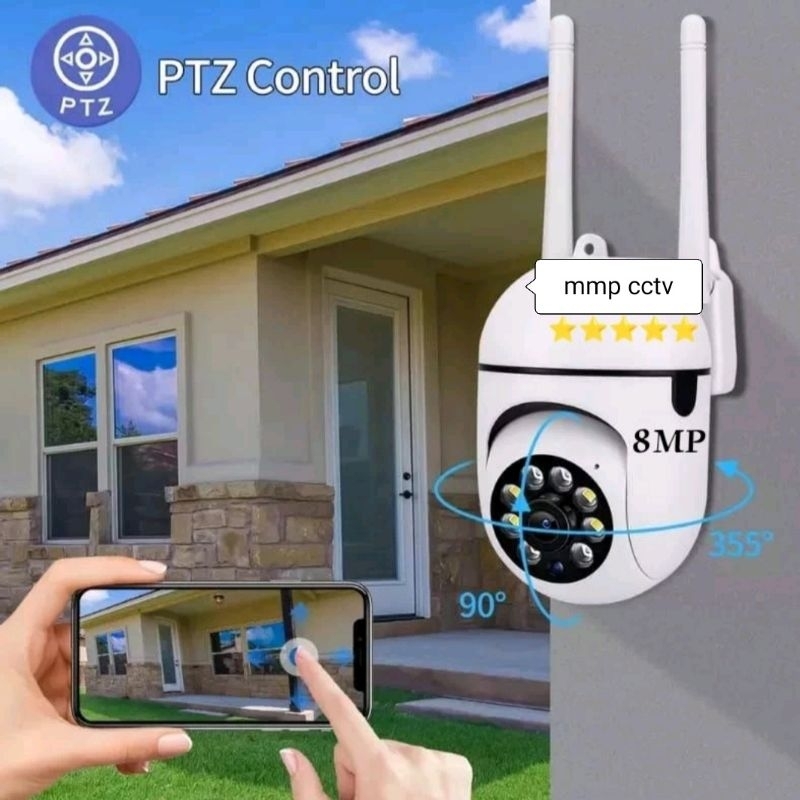 |P Camera CCTV Outdoor CCTV Wifi 360 PTZ Pan Tilt 8 MP V380 Pro