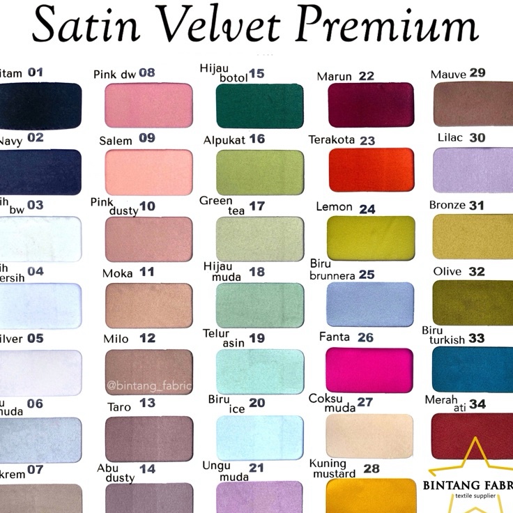 Harga Grosir Bahan Kain Satin Velvet Premium per 5 meter