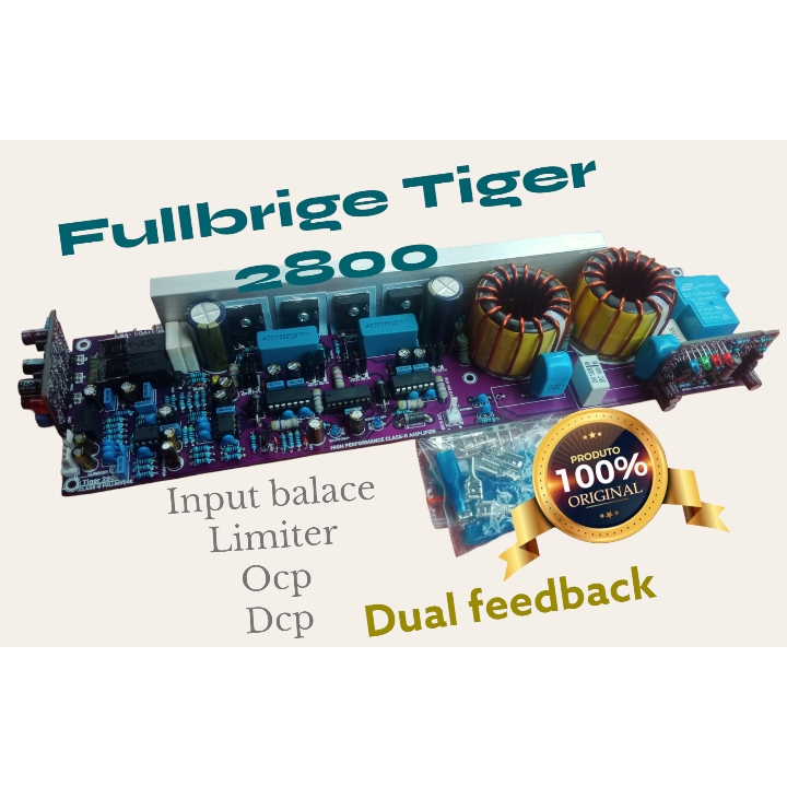 power kit Class D fullbrige Tiger 2800 full fitur, input balace,ocp,dual feedback