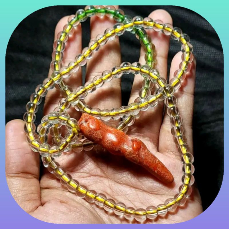 Kalung liontin batu marjan natural