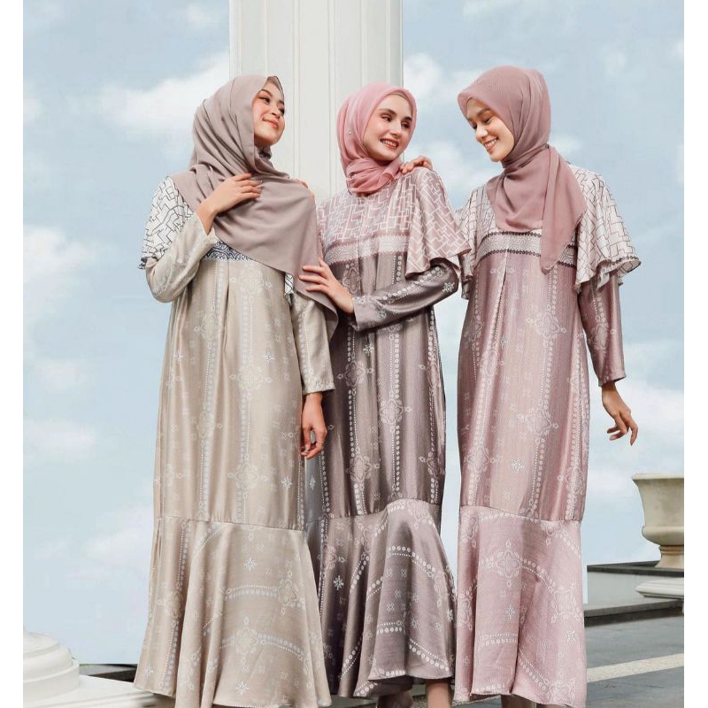 Raya Series Vanilla Hijab Embun Dress Dove
