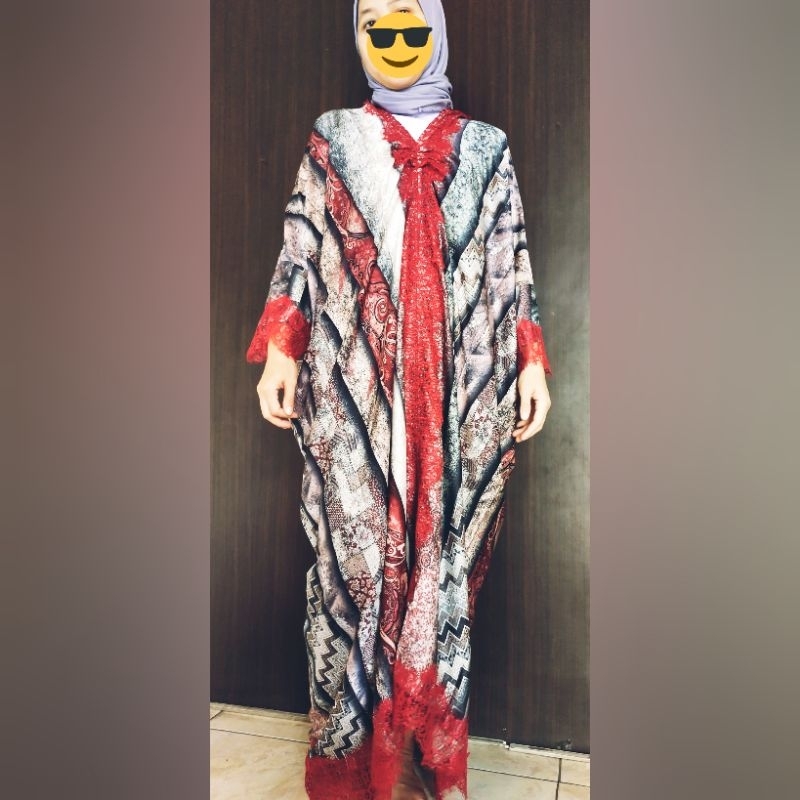 Kaftan Dior Silk dan Jaguar silk variasi Lace