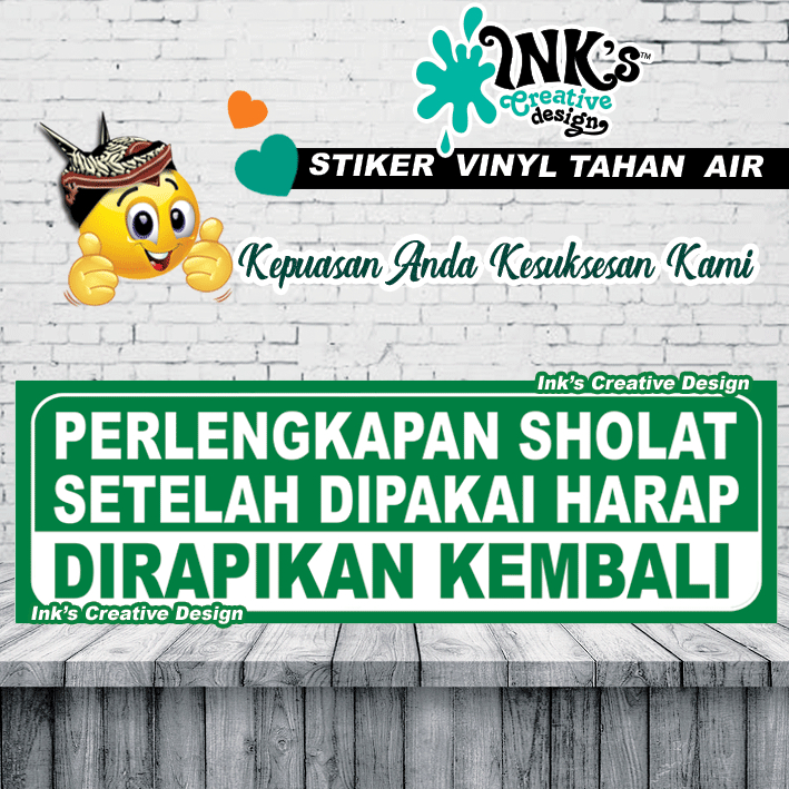 

Stiker Perlengkapan Sholat setelah dipakai harap di rapikan kembali