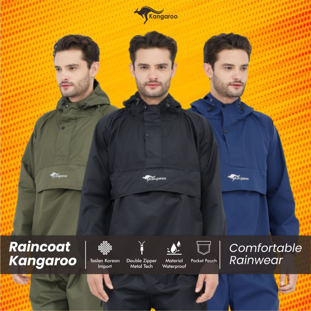ANGAROO RAINCOAT Jas Hujan Kangguru Anti Rembes Premium Mantel Pria Dewasa Kanguru Jaz Hujan Wanita 