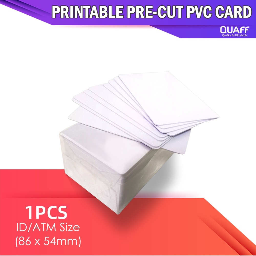 

QUAFF untuk Pencetakan ID Langsung Printable PVC Pre Cut ID Card 86-54mm (1PCS)