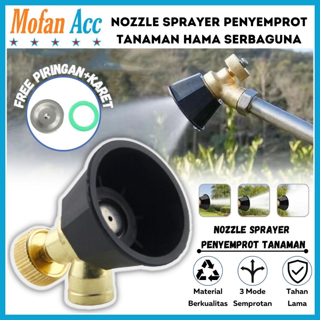 Nozzle Sprayer Kepala Semprotan Selang Air / Alat Semprot Siram Tanaman Disinfektan Hama Pohon Taman