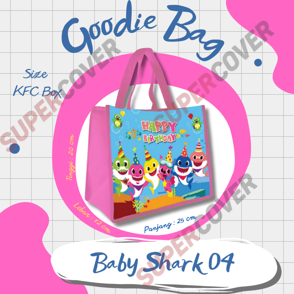 

Goodie Bag Gambar Kartun Baby Shark 04 Warna Pink Untuk Acara Ulang Tahun, Aqiqah, Sunatan Dan Lain lain.