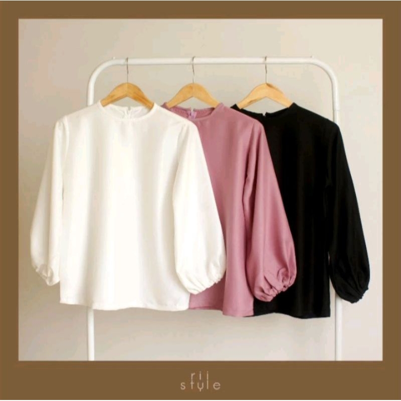 DELOIN TOP BLOUSE | LUNE TOP BLOUSE | BLOUSE LENGAN BALON | DHOLIN