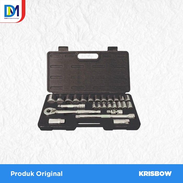 KUNCI SOCKET SET KRISBOW SOCKET SET SQ1/2INC 26 PCS W/TRAY ORIGINAL