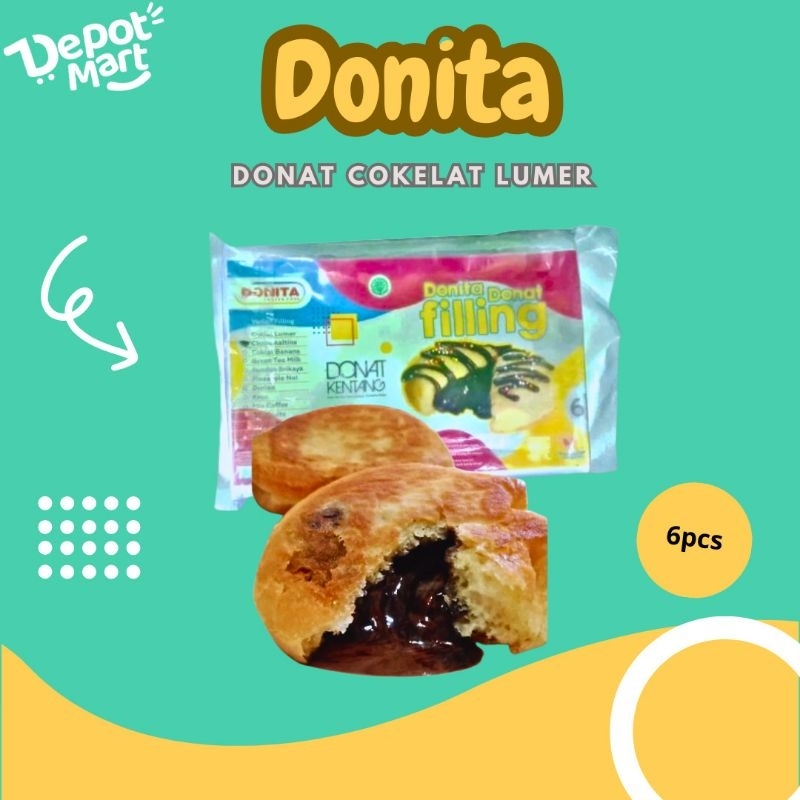 

Donut Donita Donat Kentang Isi Coklat Frozen 6 Pcs