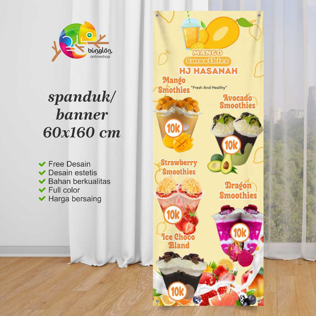 Banner 60x160 Mango Smoothies Custom Desain