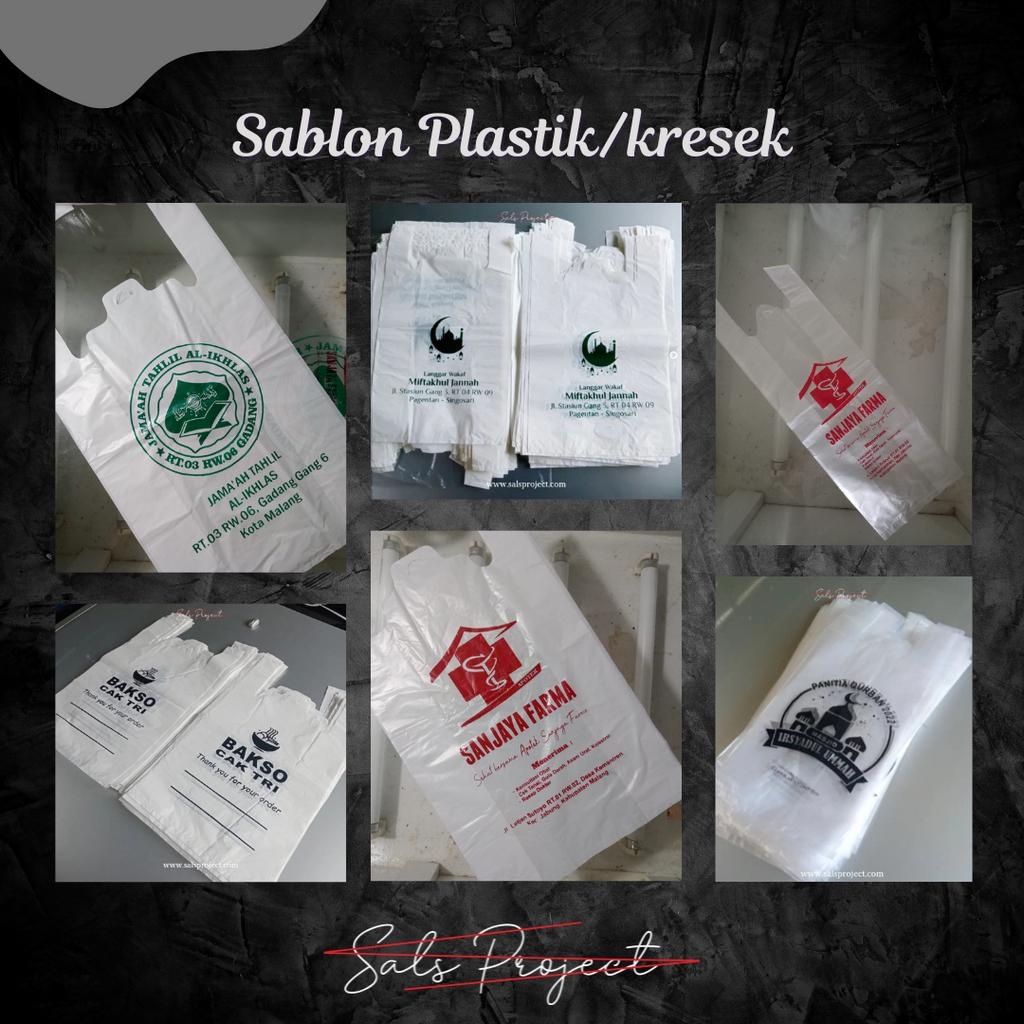 Sablon Kantong Plastik Packing HDPE tebal Ukuran Kecil 15x25 isi 100pcs