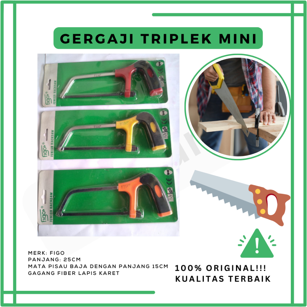 Termurah Gergaji Kayu Triplek Mini Tahan Lama FIGO 25cm | Gergaji Kayu Murah Mini | Gergaji Triplek