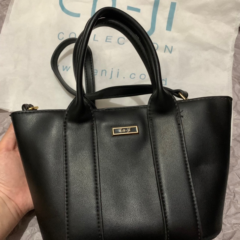 Preloved Tas En-ji Hitam handbag/selempang