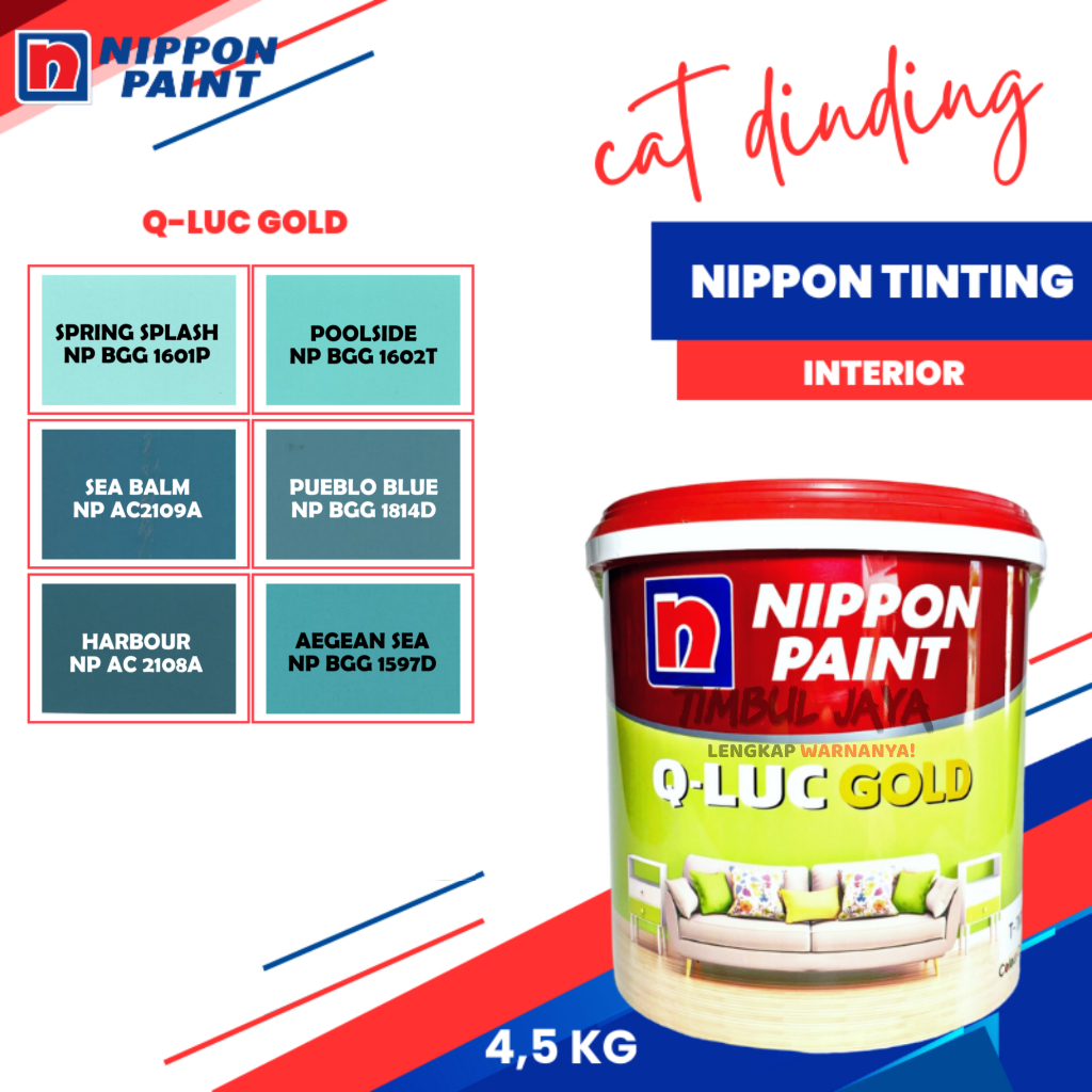 Cat Tembok NIPPON QLUC GOLD 4,5Kg TOSKA / qluc nippon paint / cat qluq / cat tembok qilux cat qilux / nippon hijau toska / nippon biru toska